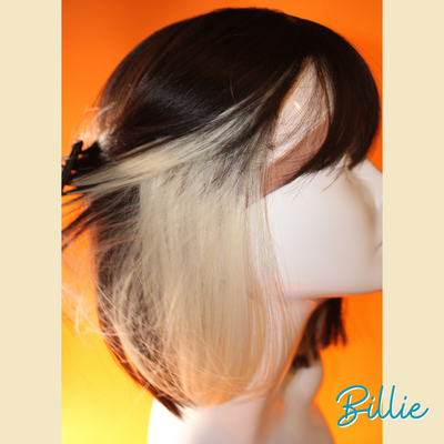 Billie - 13", Straight Synthetic Wig - Dark Brown with Blonde Underneath