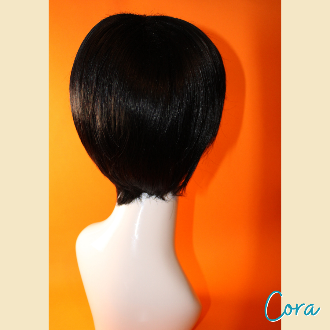 Cora - 8" - Straight Synthetic Wig - Black