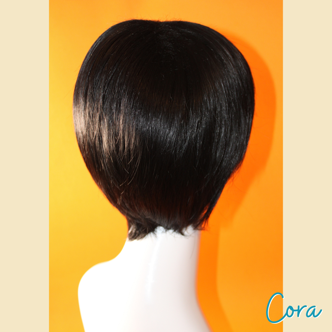 Cora - 8" - Straight Synthetic Wig - Black