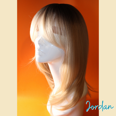 Jordan - 19" Straight Layered Synthetic Wig - Blonde with Brown Roots