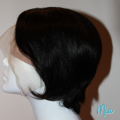 Mia - 10", Straight, Human Hair Wig - Black (1B)