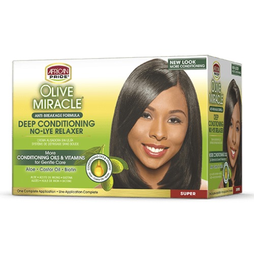 African Pride Olive Miracle Deep Conditioning No-Lye Relaxer - Super