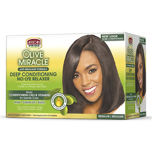 African Pride Olive Miracle Deep Conditioning No-Lye Relaxer - Regular