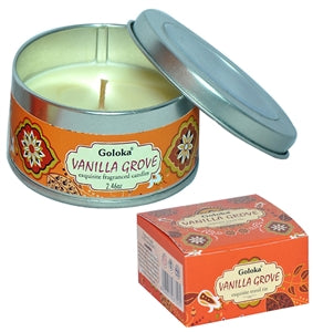 Goloka Soya Wax Candle Tin - Vanilla Grove 8cm
