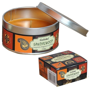 Goloka Soya Wax Candle Tin - Sandalwood 8cm
