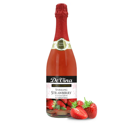 DeVina Sparkling Strawberry Non-Alcoholic Drink 750ml