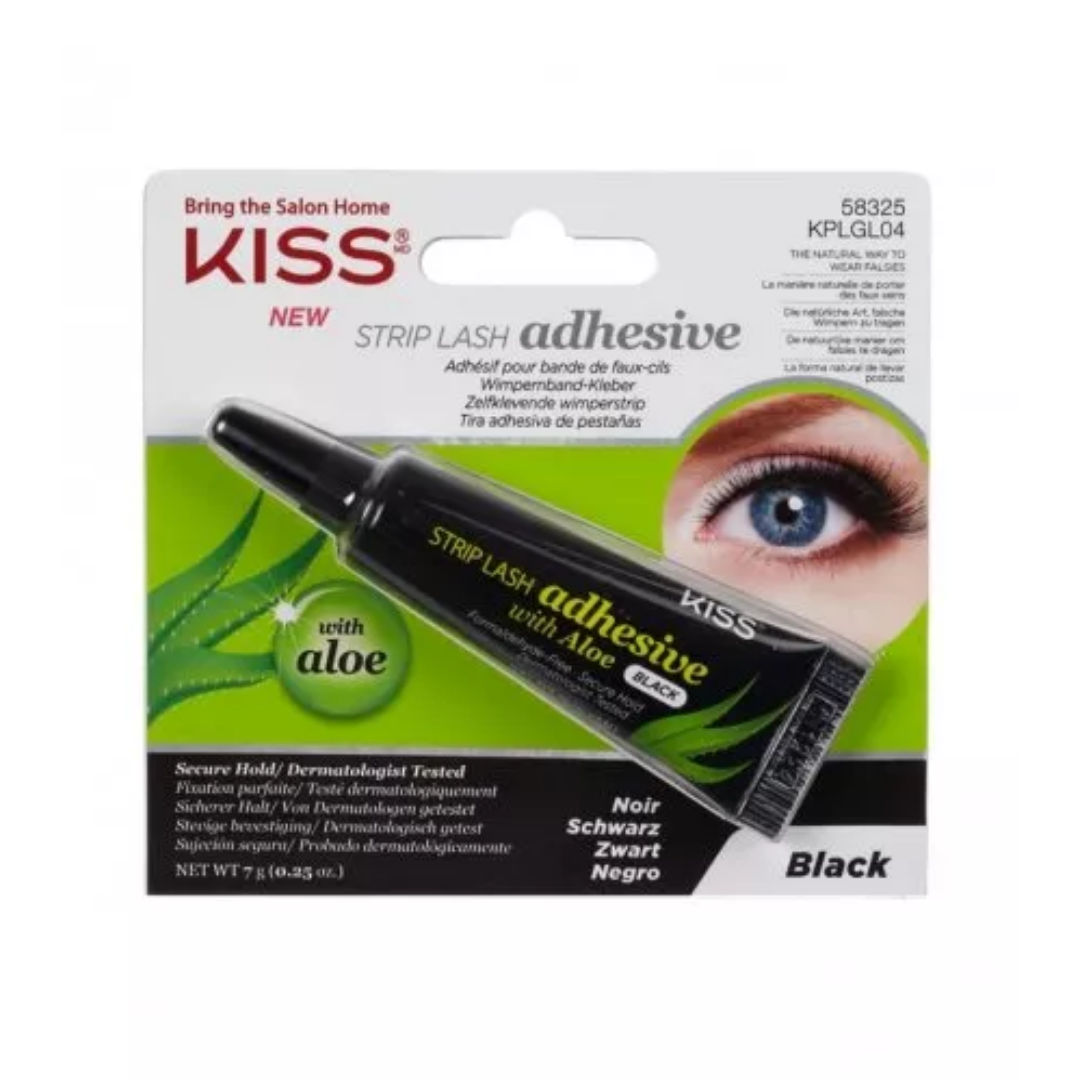 Kiss Strip Eye Lash Adhesive - Black with Aloe 7g