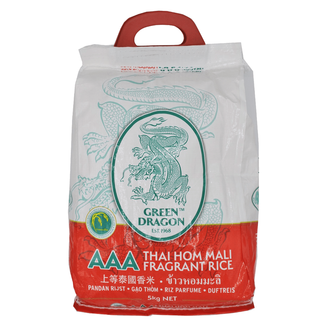 Green Dragon AAA Thai Hom Mali Fragrance Rice 5kg β Riley's Tropical Food
