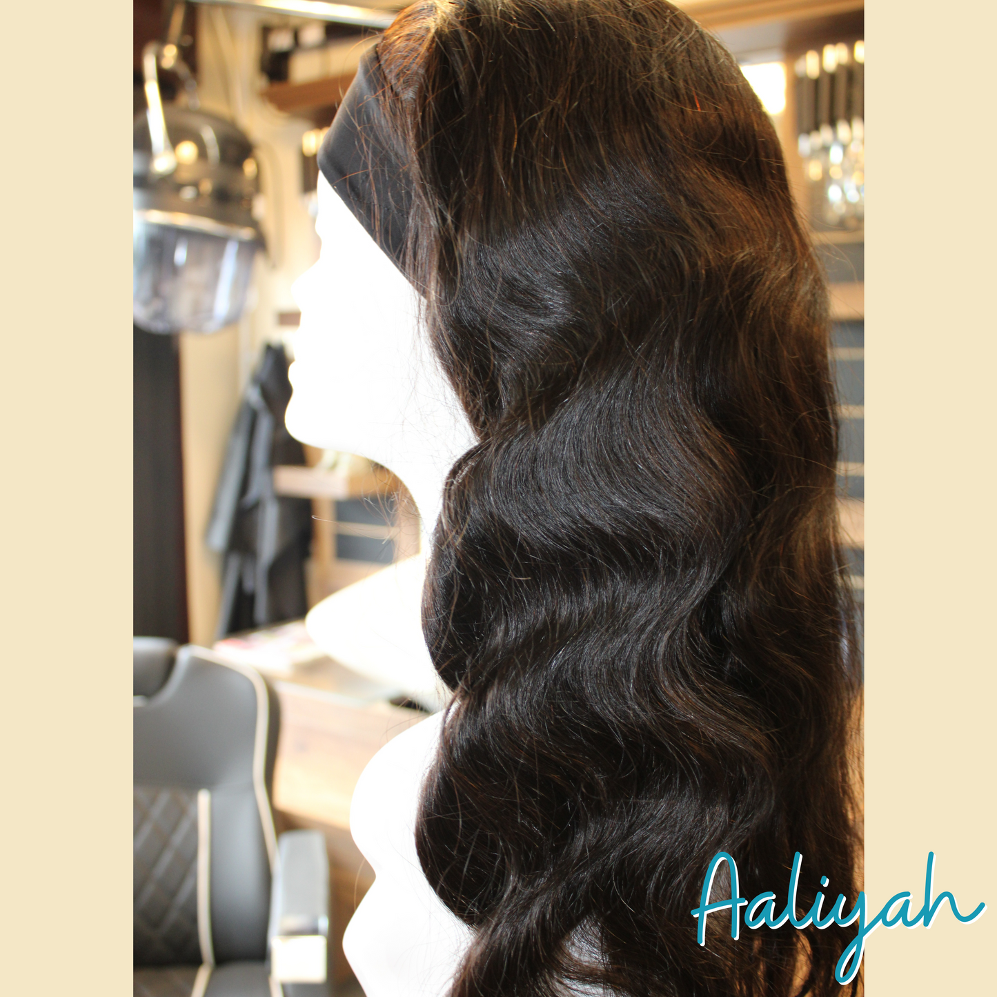Aaliyah- 18", Headband Wig, Body Wave, Human Hair Wig - Natural