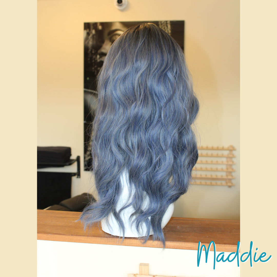 Maddie - 20", Wavy, Synthetic Wig - Blue/1B Ombre