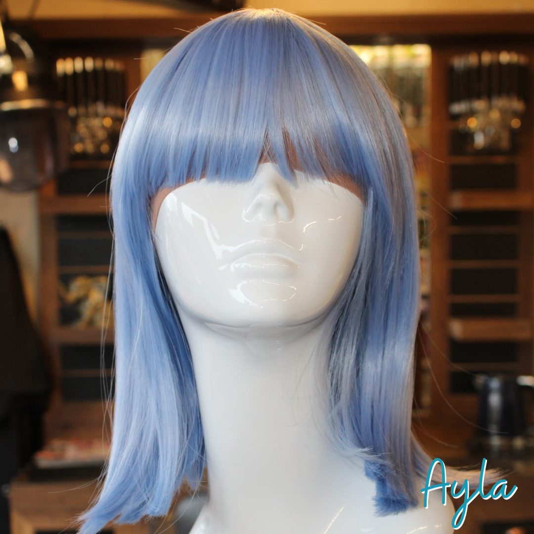 Ayla - 14", Straight, Synthetic Wig - Blue