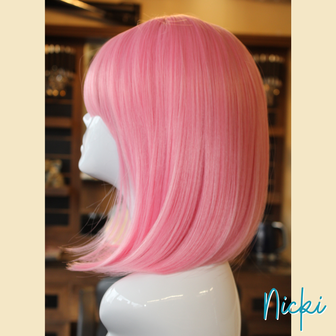Nicki - 14", Straight, Synthetic Wig - Pink