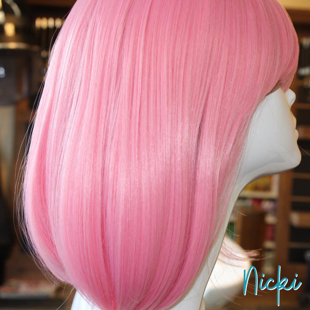 Nicki - 14", Straight, Synthetic Wig - Pink