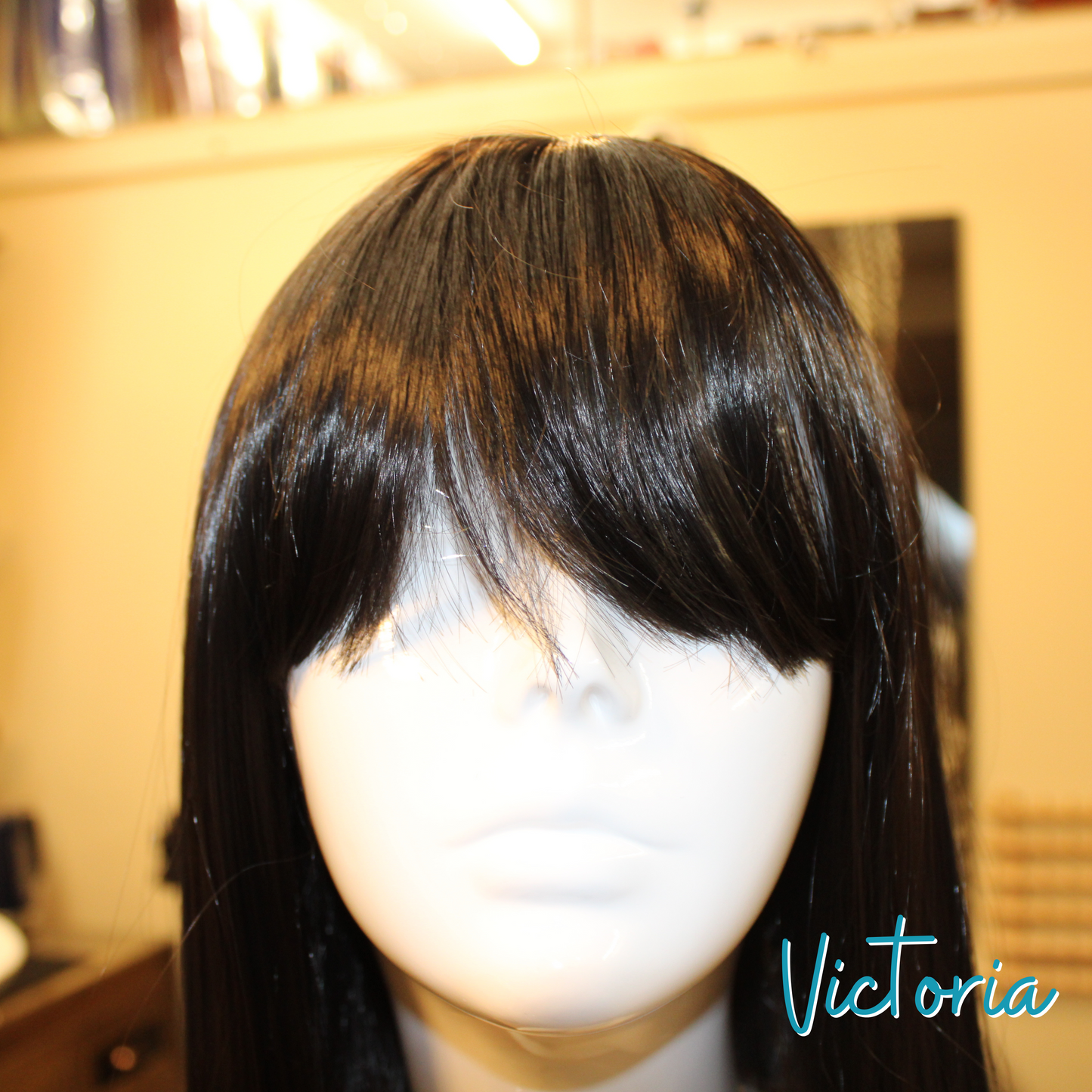 Victoria, 12", Straight, Synthetic Wig - Black