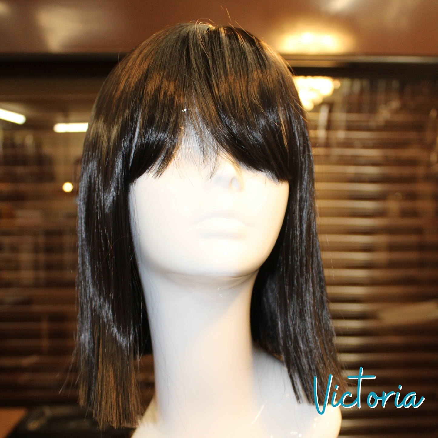 Victoria, 12", Straight, Synthetic Wig - Black