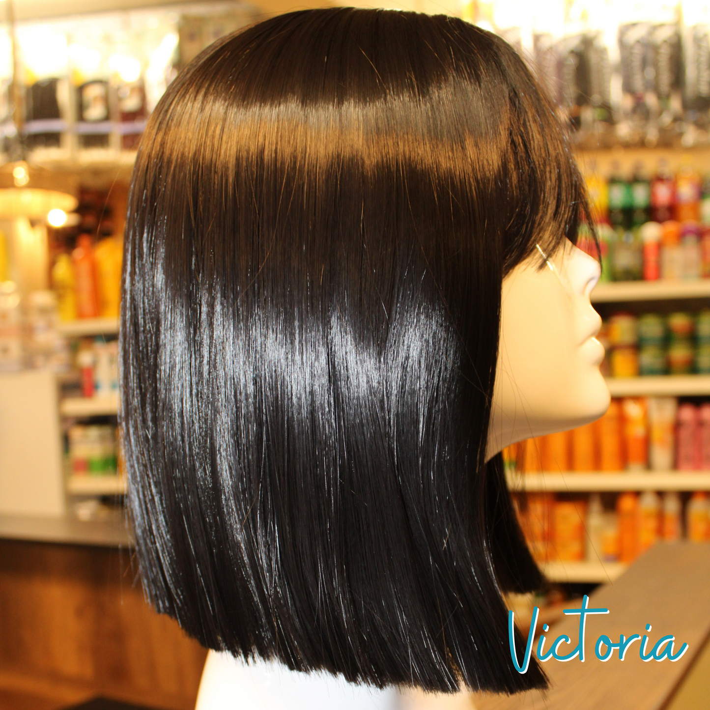 Victoria, 12", Straight, Synthetic Wig - Black