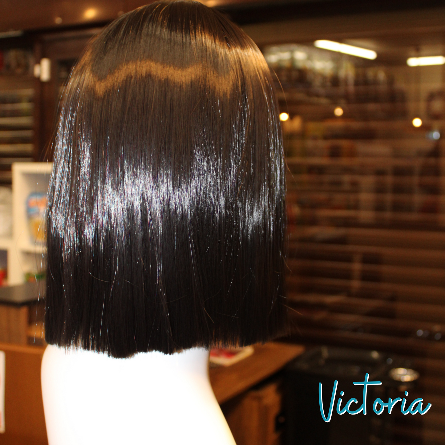 Victoria, 12", Straight, Synthetic Wig - Black