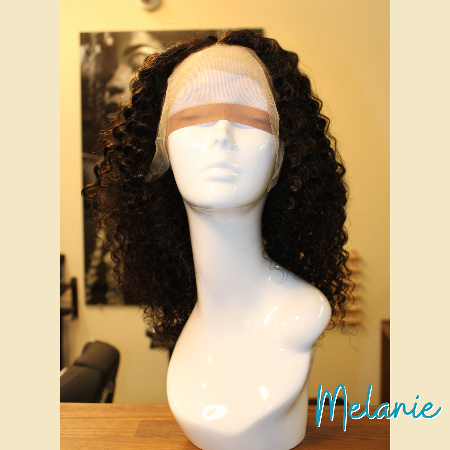 Melanie - 16", 13x4 Closure, Curly, Remy Human Hair Wig - Natural