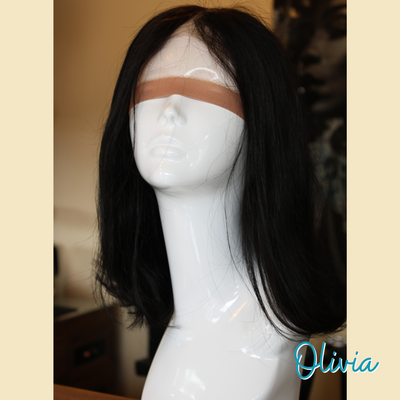 Olivia - 14", 4x4 Closure, Straight, Human Hair Wig - Natural