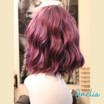 Amelia - 12", Body Wave, Synthetic Wig - #397 - Purple