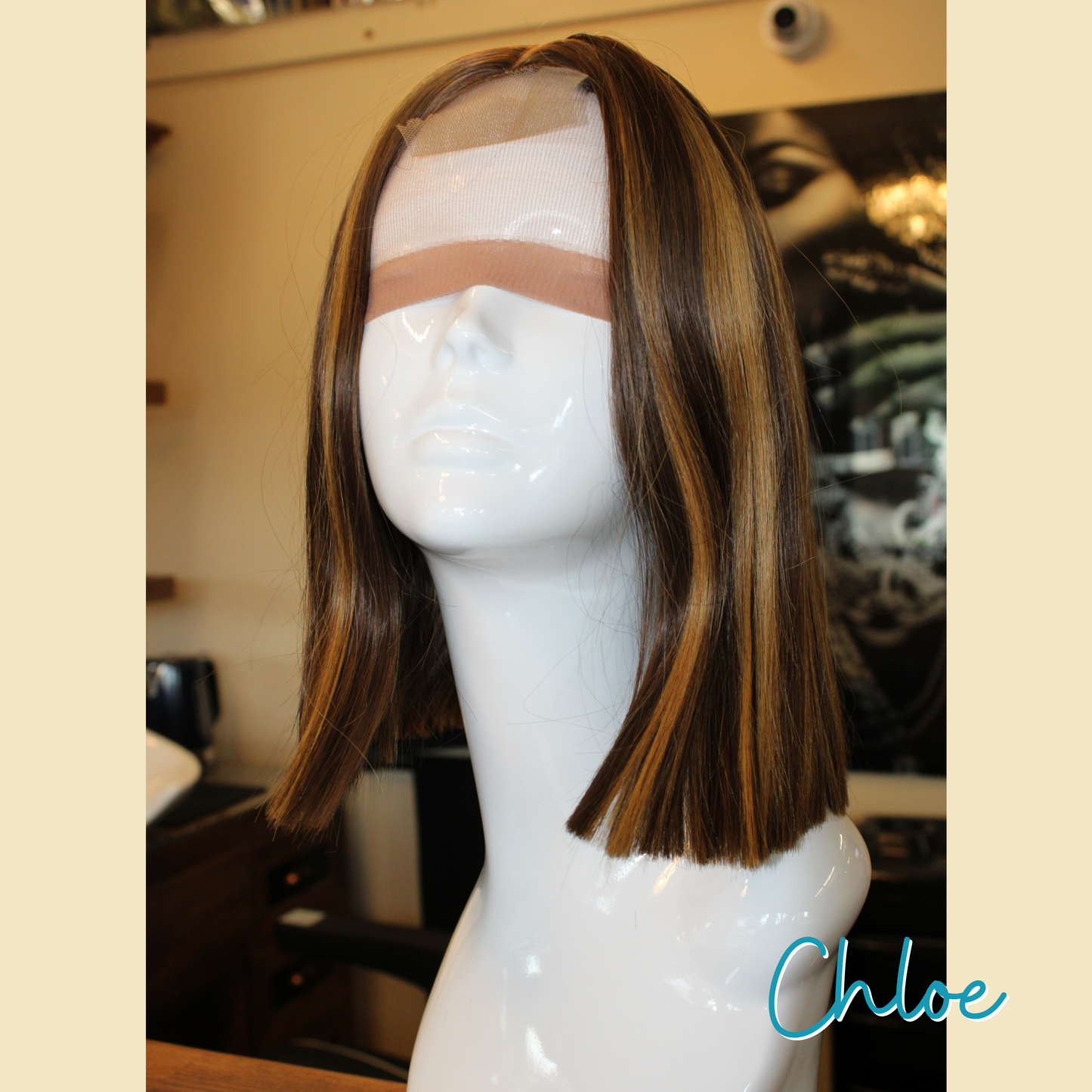 Chloe - 12", 2x4 Closure, Straight, Synthetic Wig - Honey
