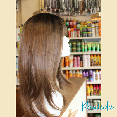 Khalida - 20", Straight, Synthetic Wig - 1B/Honey Brown Ombre