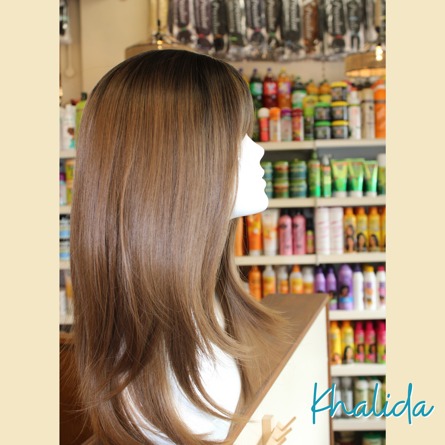 Khalida - 20', Straight, Synthetic Wig - 1B/Honey Brown Ombre