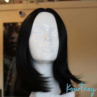 Kourtney - 12", Straight, Glueless Synthetic Wig - Black