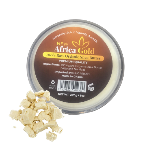 New Africa Gold 100% Raw Organic Shea Butter 8oz (White)