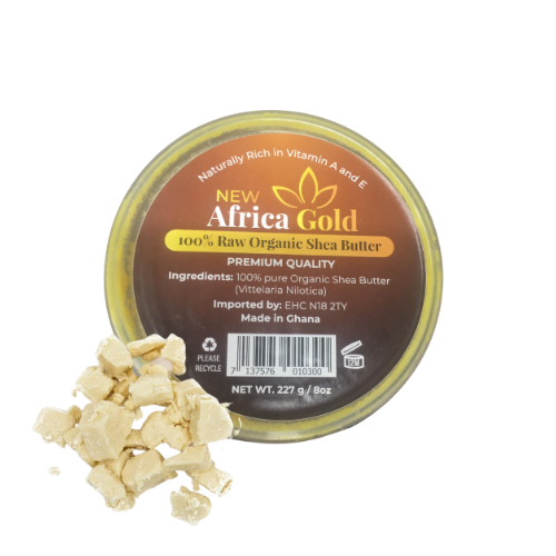 New Africa Gold 100% Raw Organic Shea Butter 8oz (Yellow)