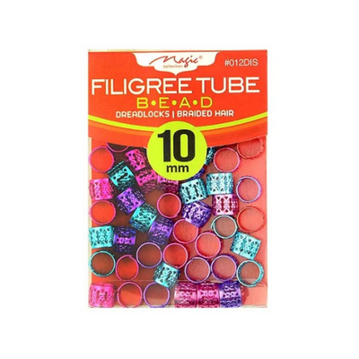 Magic Collection Filigree Tube Beads Assorted Colours 12mm