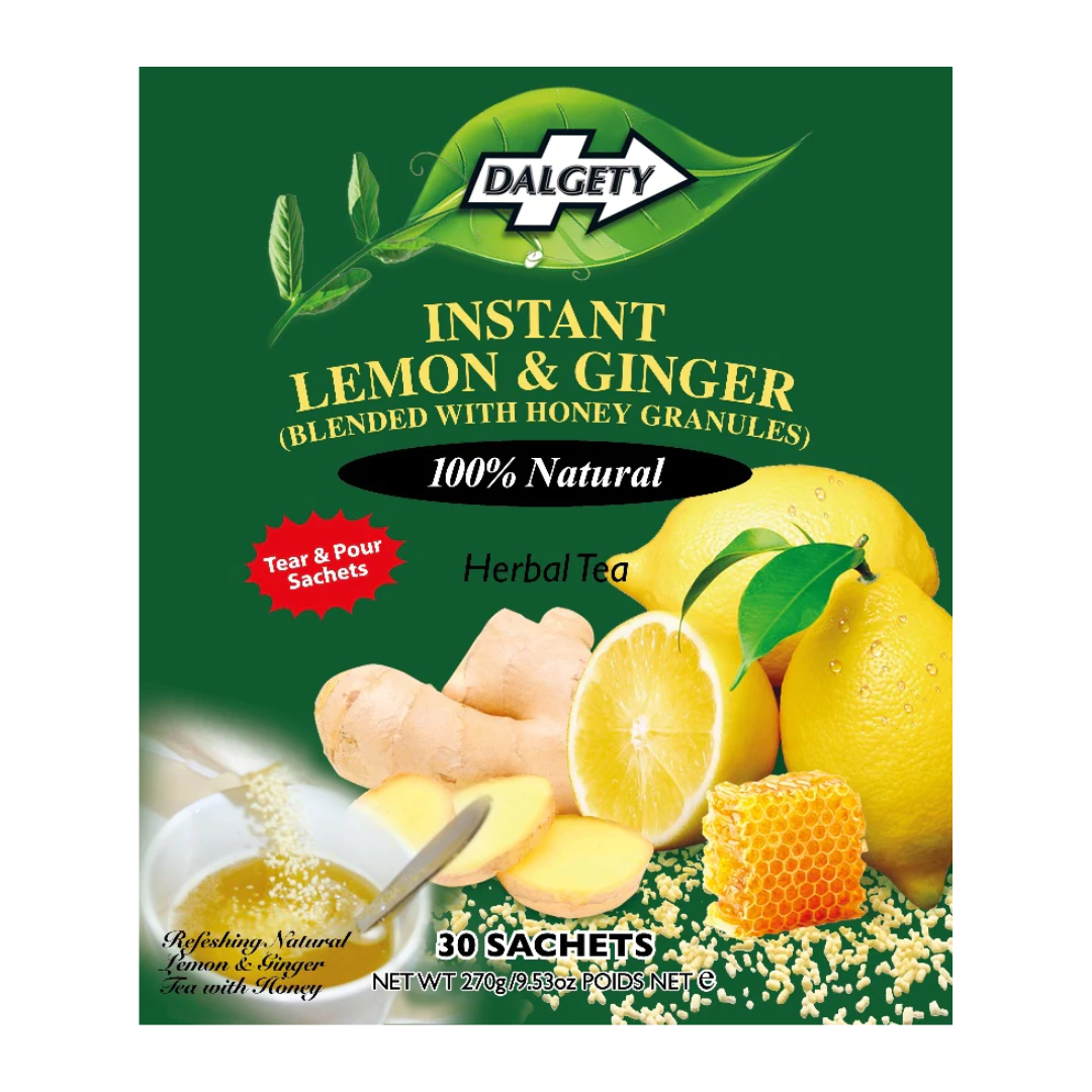 Dalgety Instant Lemon & Ginger Herbal Tea - 30 Sachets