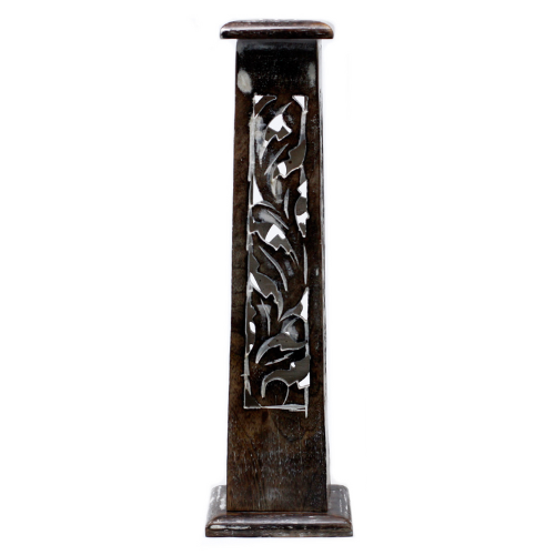 Mango Wood Incense Tower - Whitewashed