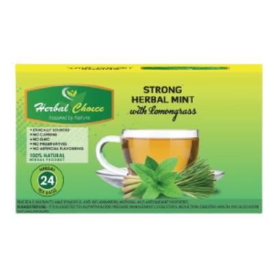 Herbal Choice Strong Herbal Mint with Lemongrass 48g - 24 Tea Bags