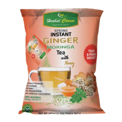 Herbal Choice Strong Instant Ginger Moringa Tea with Honey 360g - 30 Sachets