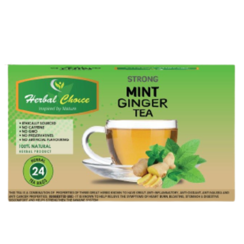 Herbal Choice Strong Mint Ginger Tea 48g - 24 Tea Bags