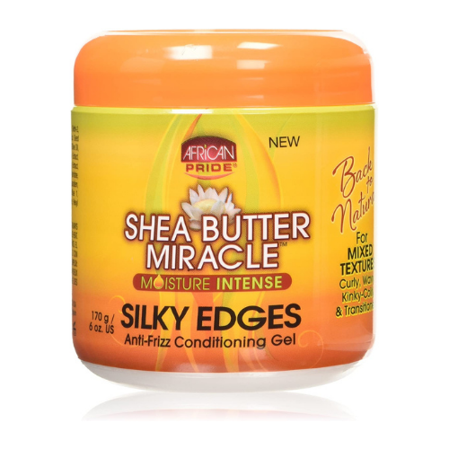 African Pride Shea Miracle Silky Edges Anti-Frizz Conditioning Gel 6oz