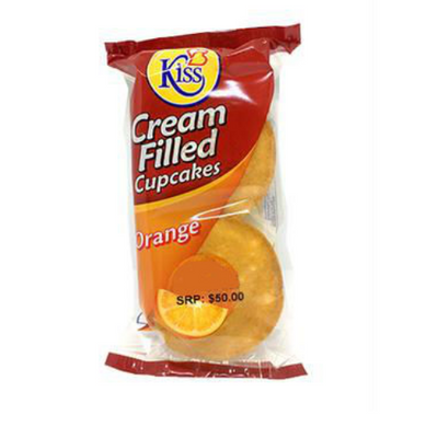Kiss Cream Filled Cupcakes 60g - Orange