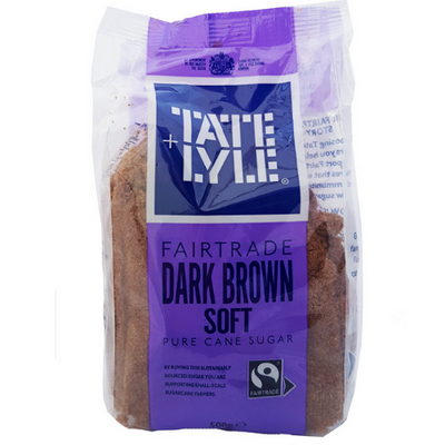 Tate Lyle Fairtrade Dark Brown Soft Pure Cane Sugar 500g 