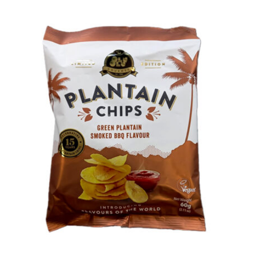 Olu Olu Plantain Chips Green Plantain Smoked BBQ Flavour 60g