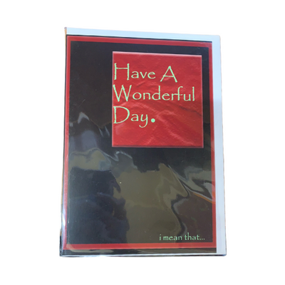 House Of Meba " Have a wonderful day" Card"Have a Wonderful Day" Card