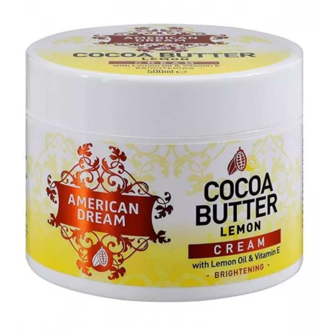 American Dream: Cocoa Butter Body Cream 500ml - Lemon