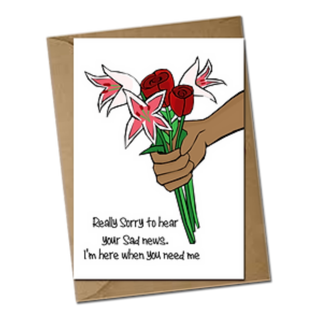 Sad News Flowers Card
