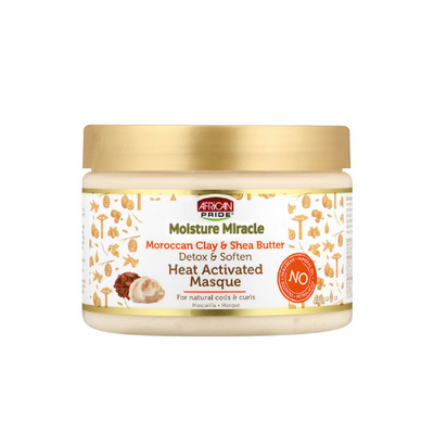 African Pride Moroccan Clay & Shea Butter Heat Activated Masque 12oz