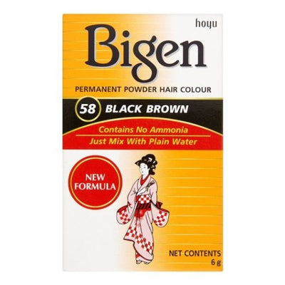 Bigen Permanent Powder Hair Colour 6g - Black Brown 58