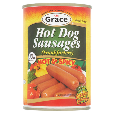 Grace Hot Dog Sausages Hot & Spicy 400g