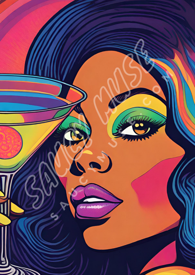 Martini Please - Psychedelic Poster Print