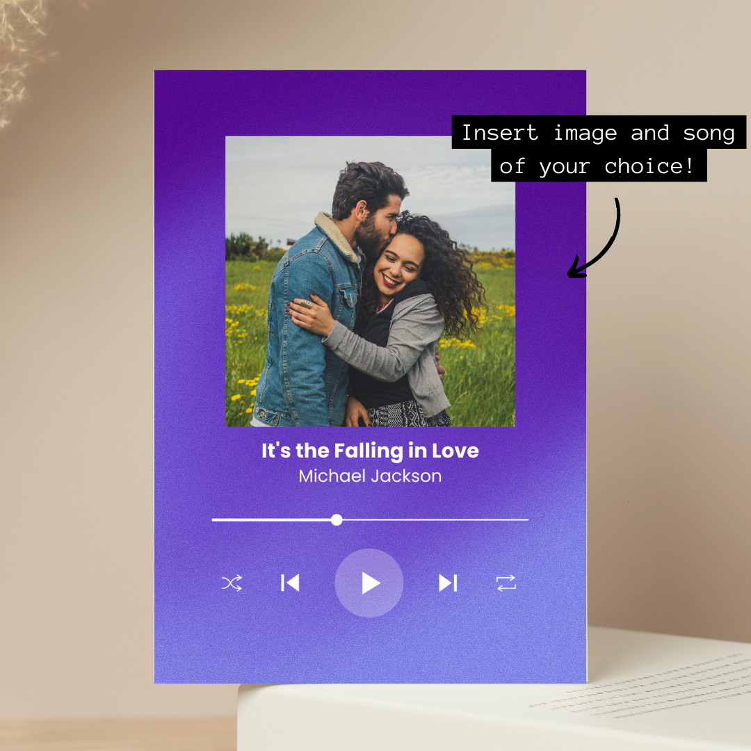 Now Playing - Personalised Picture Playlist Card